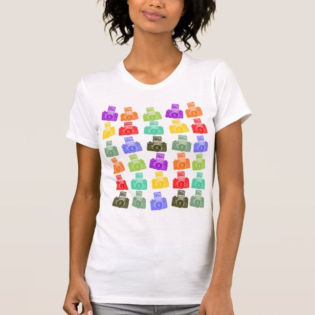 T-shirt Appareils-photo colorés (Devant)