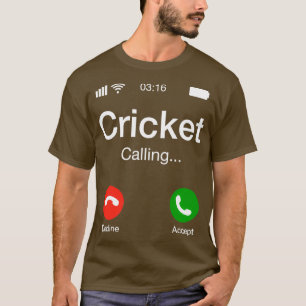 T-shirt Appel de cricket Téléphone de cricket