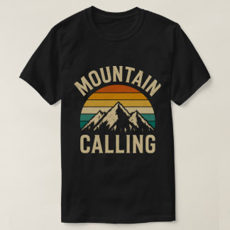 T-shirt Appel de la Montagne Rétro Vintage Coucher de Sole