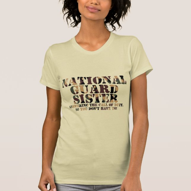 T-shirt Appel de réponse de soeur de garde nationale (Devant)