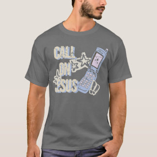T-shirt Appeler Jésus Flip Phone Subtile Foi Chrétienne Va