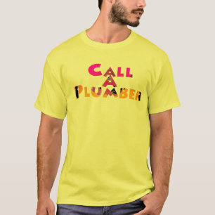 T-shirt Appeler un plombier Hommes jaunes