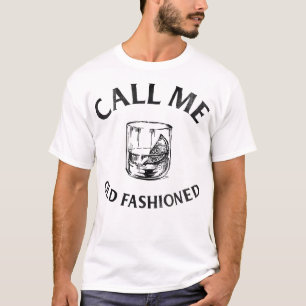 T-shirt Appelez-Moi Vieux Style-Cocktail Verre