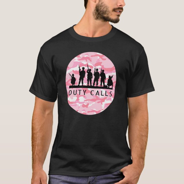 T-shirt Appels de service Cool Camouflage Soldat Figurines (Devant)