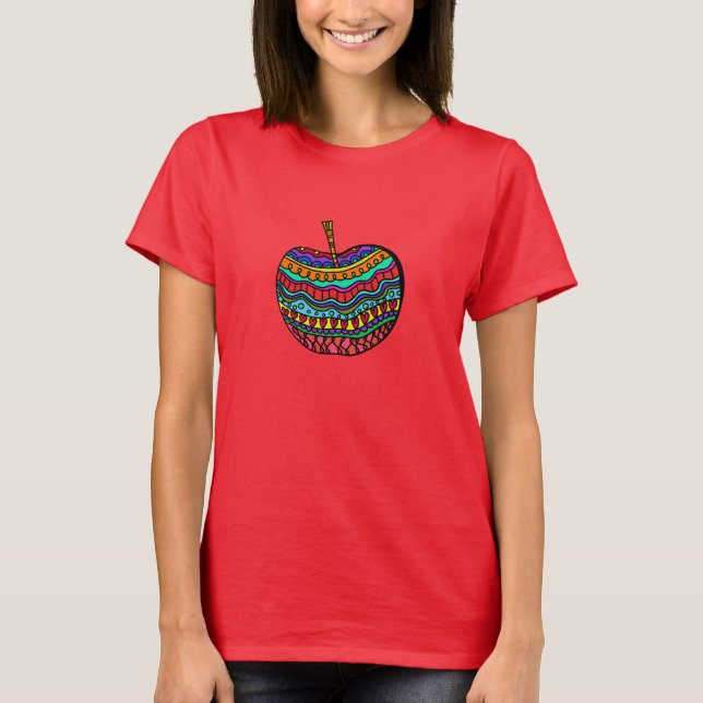 T-shirt Apple Folk Art (Devant)