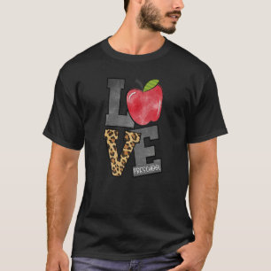 T-shirt Apple Leopard Love Équipe préscolaire Enseignement