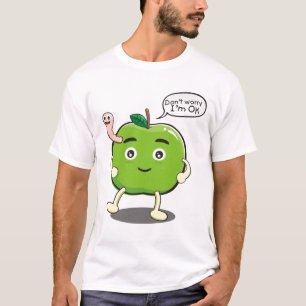 T-shirt Apple mignon avec le ver mignon