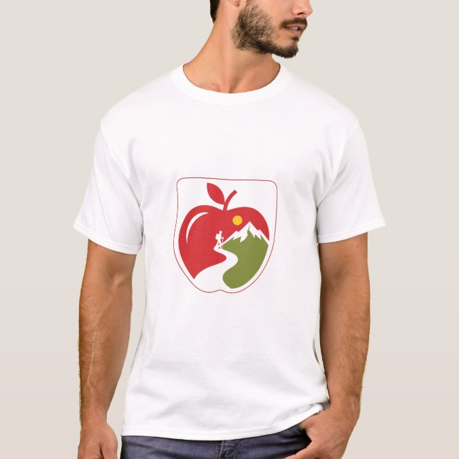T-shirt Apple Mountain Hiking Adventure Logo (Devant)