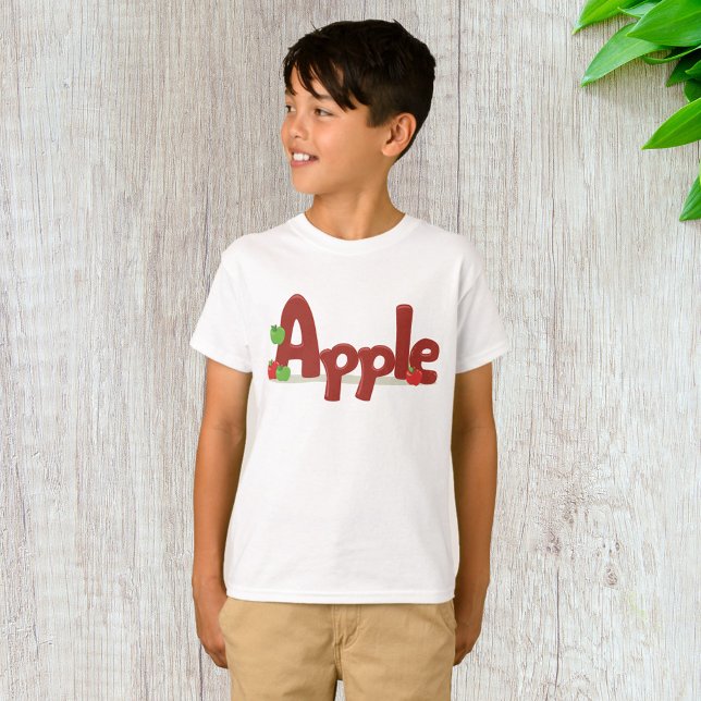 T-shirt Apple Word Art avec des pommes rouges et vertes (Créateur téléchargé)