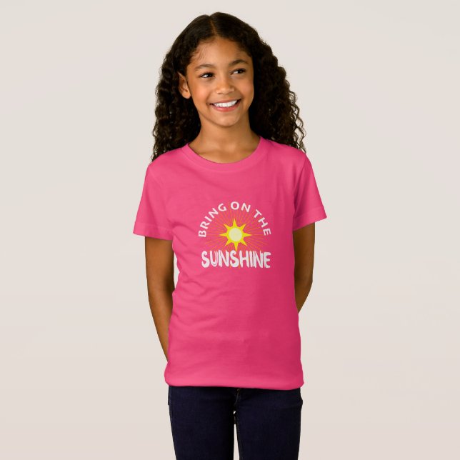 T-Shirt Apportez Le Design Sunshine - Girls' Fine Jersey (Devant entier)