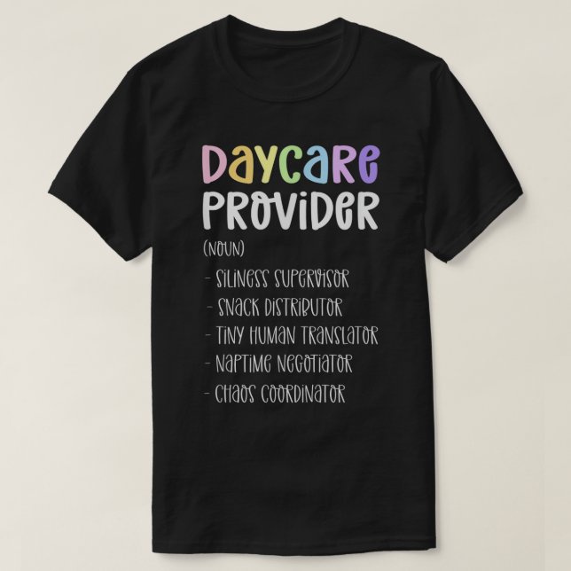 T-shirt Appréciation pour la garde d'enfants. Définition P (Design devant)