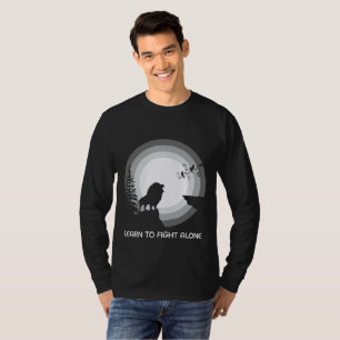 T-shirt Apprendre à se battre seul – Lion sous la lumière 