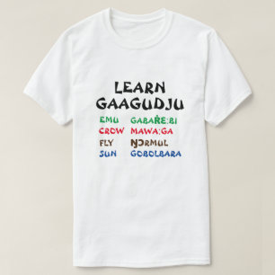T-shirt Apprendre Gaagudju Emu, Corbeau, Voler, Soleil
