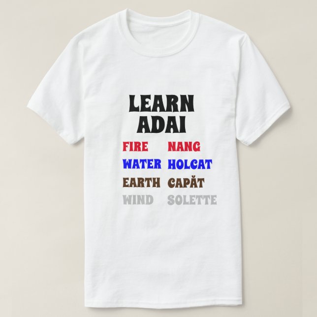 T-shirt Apprendre le mot de l'adai (Design devant)