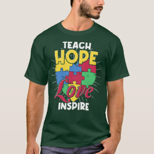 T-shirt Apprentissage Autisme Soutien Puzzle Pièce Coeur A