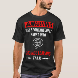 T-shirt apprentissage en langue d'avertissement rouge