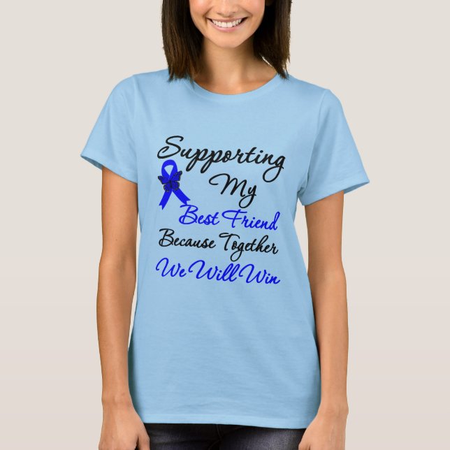 T-shirt Appui de cancer du colon (meilleur ami) (Devant)