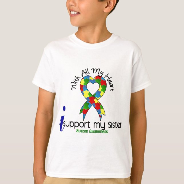 T-shirt Appui de l'autisme I ma soeur (Devant)