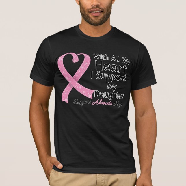 T-shirt Appui du cancer du sein I ma fille (Devant)