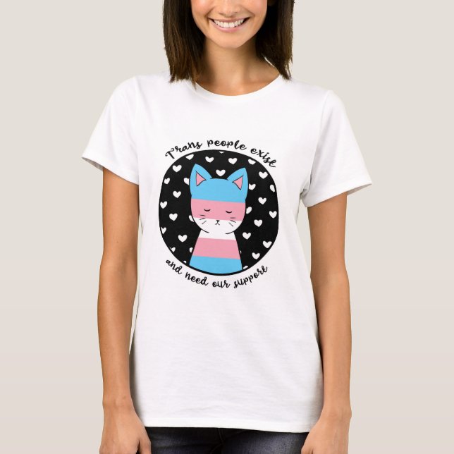 T-shirt Appui Kitty de transsexuel (Devant)