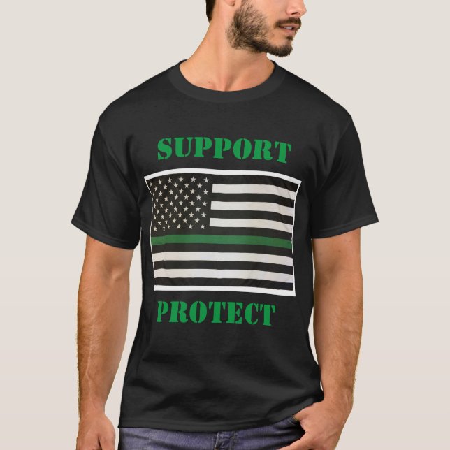 T-shirt Appuyer l'application de la loi fédérale Ligne ver (Devant)