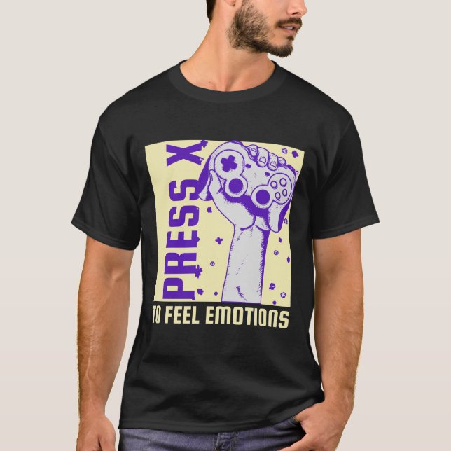 T-shirt Appuyez Sur X Pour sentir les émotions Anime Video (Devant)