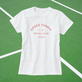 T-shirt Après le Tennis Social Club Custom Pink Crest