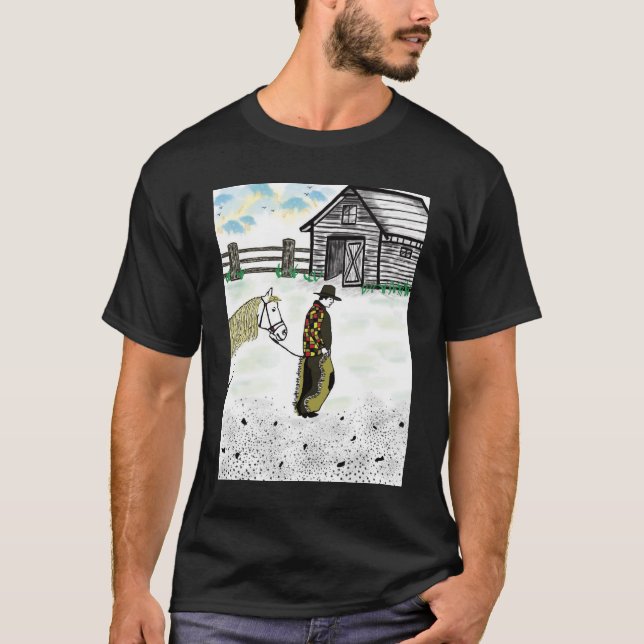 T-shirt Après une balade en cheval (Devant)
