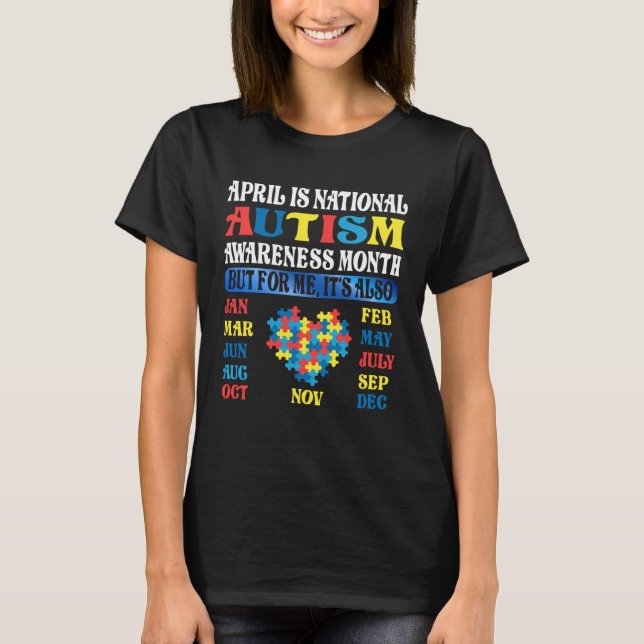 T-shirt April is National Autism Awareness Month Kids Boy  (Devant)