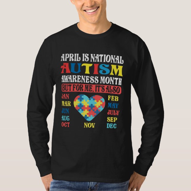 T-shirt April is National Autism Awareness Month Kids Boy  (Devant)