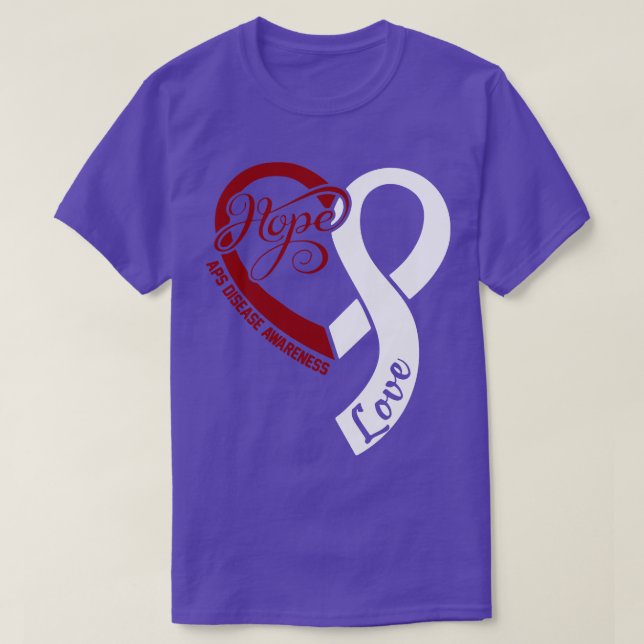 T-shirt APS Maladie Sensibilisation Les gens Aiment Coeur  (Design devant)