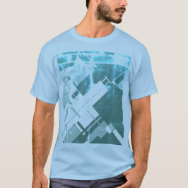 T-shirt Aqua Gris-Vert Diagonal MCM d'inspiration Abstrait