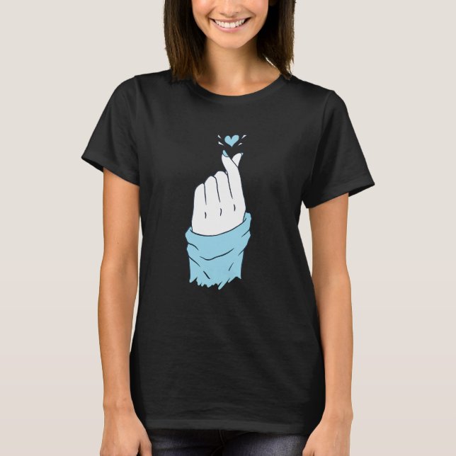 T-shirt Aqua Heart Mains Hommes Femmes Love Graphisme (Devant)