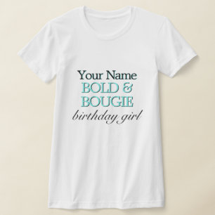 T-shirt Aqua Tiffany Thème Bold & Bougie Fille d'anniversa