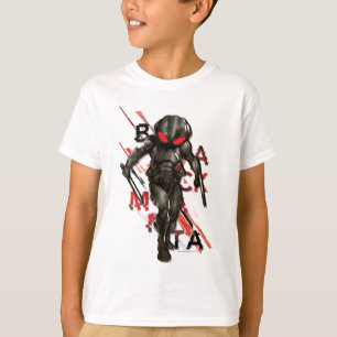 T-shirt Aquaman   Black Manta Scattered Typography Graphic