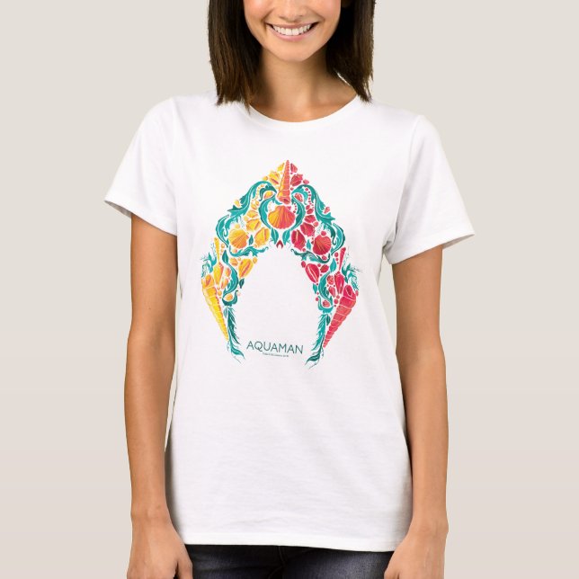 T-shirt Aquaman | Logo Aquaman & Mera sur le thème du coqu (Devant)