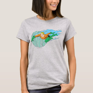 T-shirt Aquaman saute à gauche