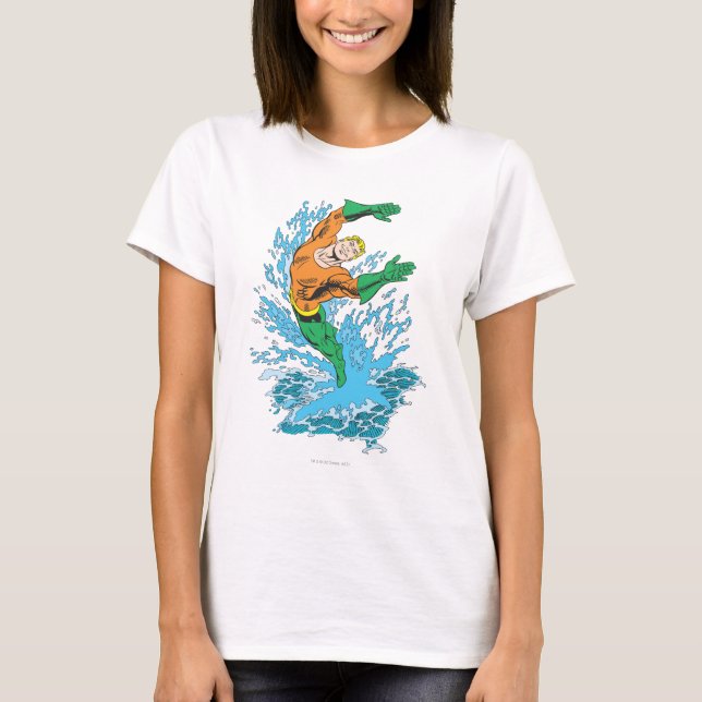 T-shirt Aquaman saute dans la vague (Devant)