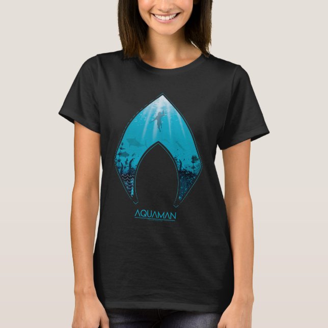 T-shirt Aquaman | Voir par Aquaman Logo Ocean Graphic (Devant)