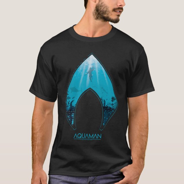 T-shirt Aquaman | Voir par Aquaman Logo Ocean Graphic (Devant)