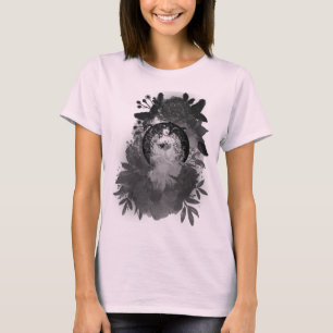 T-shirt Aquarelle Abstrait Art Nouveau Noir et blanc