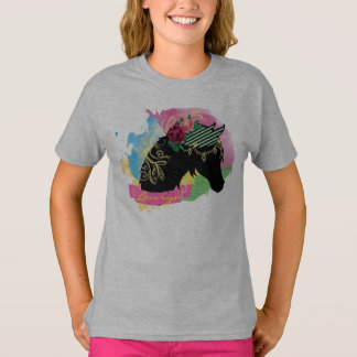 T-shirt Aquarelle Abstraite Illustrée Design Cheval