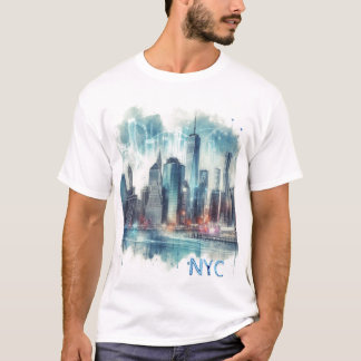 T-shirt aquarelle abstraite New York City
