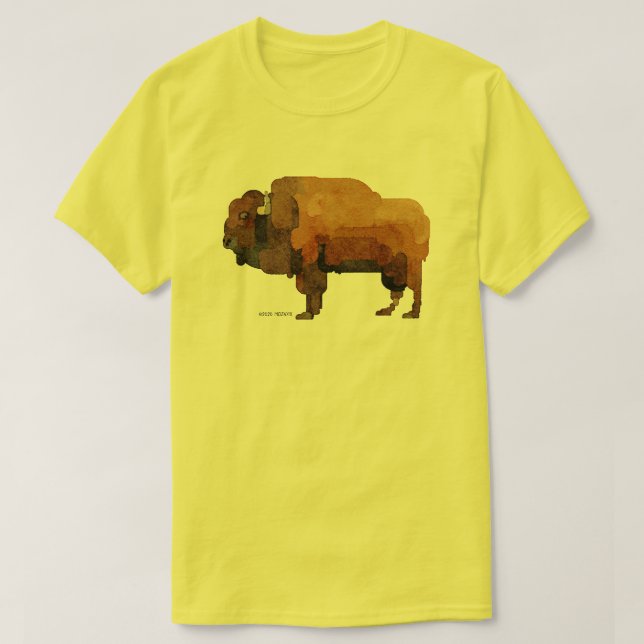 T-shirt Aquarelle American Buffalo (Bison) (Design devant)