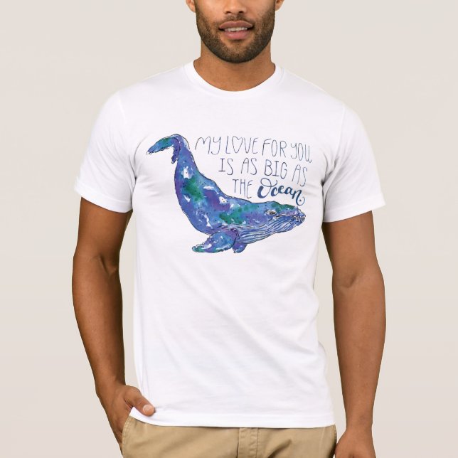 T-shirt Aquarelle - Amour aussi grand que l'océan (Devant)
