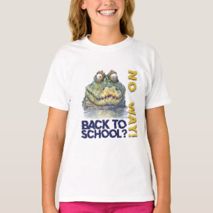 T-shirt Aquarelle amusante Alligator de retour à l'école
