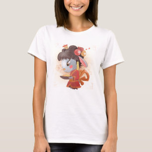 T-shirt Aquarelle Année du lapin, geisha