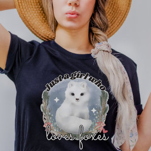 T-shirt Aquarelle Arctic Fox-Juste une fille qui aime le r