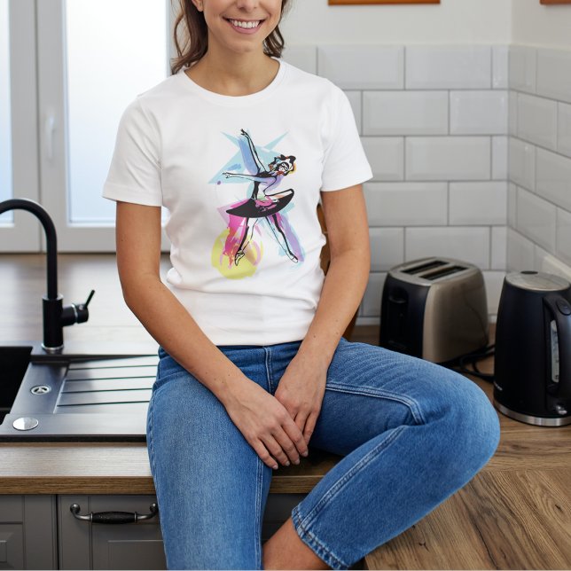 T-shirt Aquarelle Ballerina Dancer Thème (Créateur téléchargé)