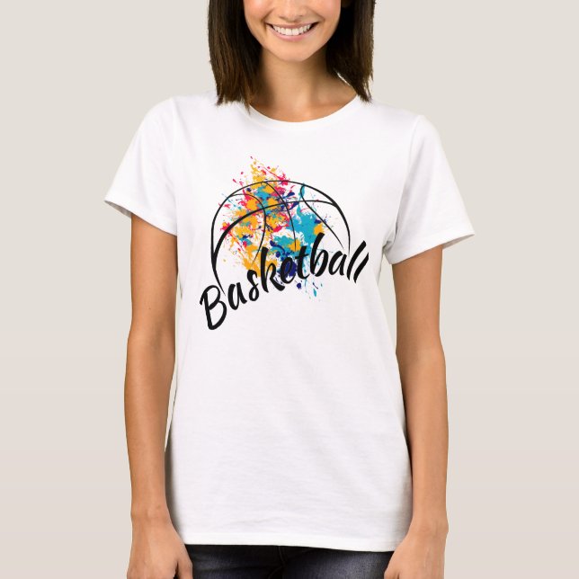 T-shirt Aquarelle Basketball femmes (Devant)